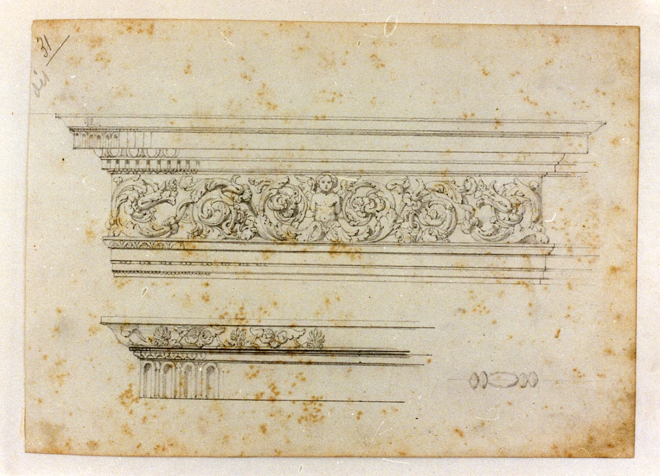 Studio di elemento decorativo architettonico - Museo Nazionale di san Martino, Napoli
